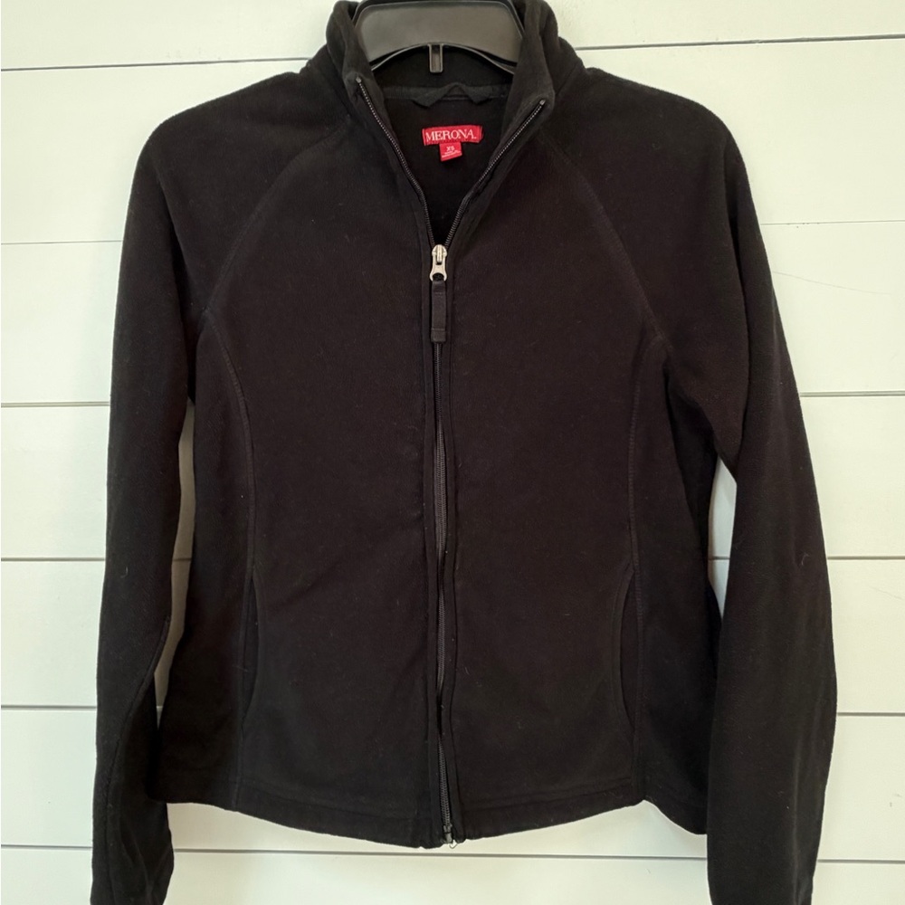 Merona Black Fleece Jacket with Red Label size XS